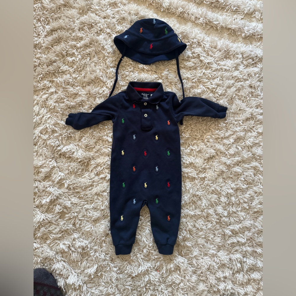 Polo Ralph Lauren Baby Pony Cotton Interlock Coveral